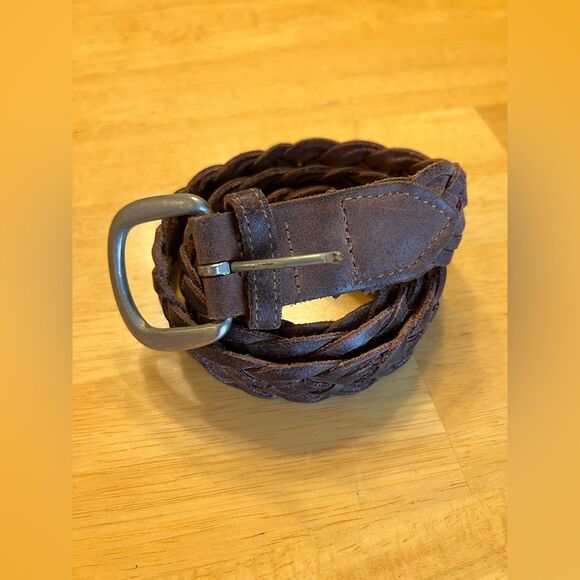 Accessories - Women's Braided Leather Belt - Brown Unisex 38 inch full boho coastal cowgirl
